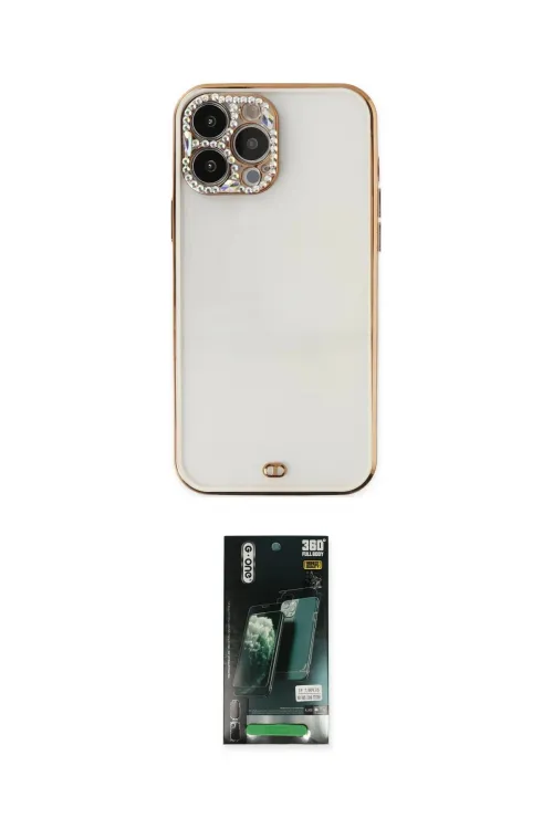 ieg™ iPhone 13 Pro Kılıf Eksen Minimal Koleksiyonu - Şeffaf 360 Full Body Arka Koruyucu