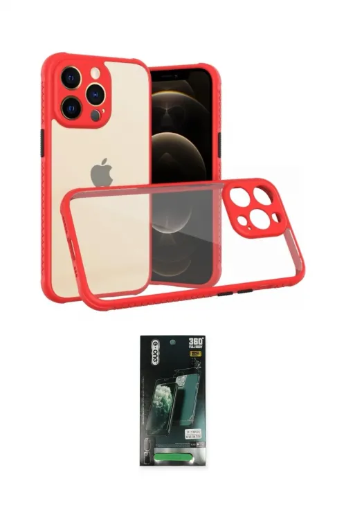 ieg™ iPhone 13 Pro Kılıf Nova Asil Özel Seri - Şeffaf 360 Full Body Arka Koruyucu
