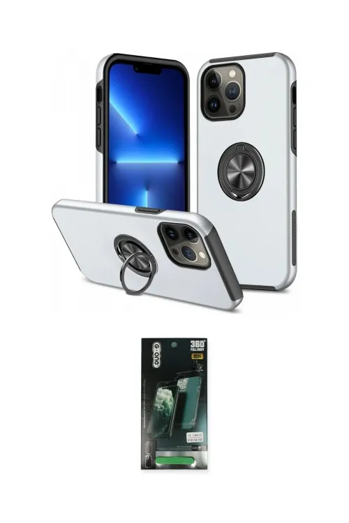 ieg™ iPhone 13 Pro Kılıf Odak Form Prime - Şeffaf 360 Full Body Arka Koruyucu