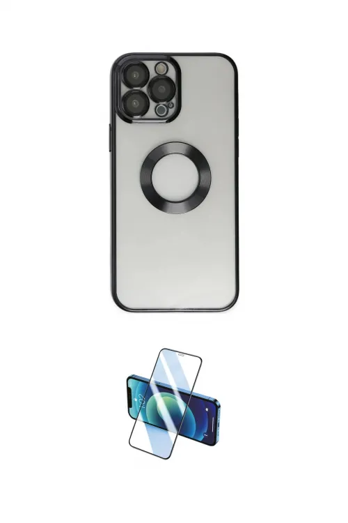 ieg™ iPhone 13 Pro Kılıf Pusula Form - Siyah 3D Antistatik Seramik Nano Ekran Koruyucu