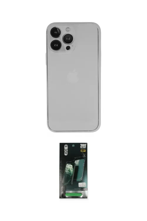 ieg™ iPhone 13 Pro Kılıf Yadigar Yansıma Serisi - Şeffaf 360 Full Body Arka Koruyucu
