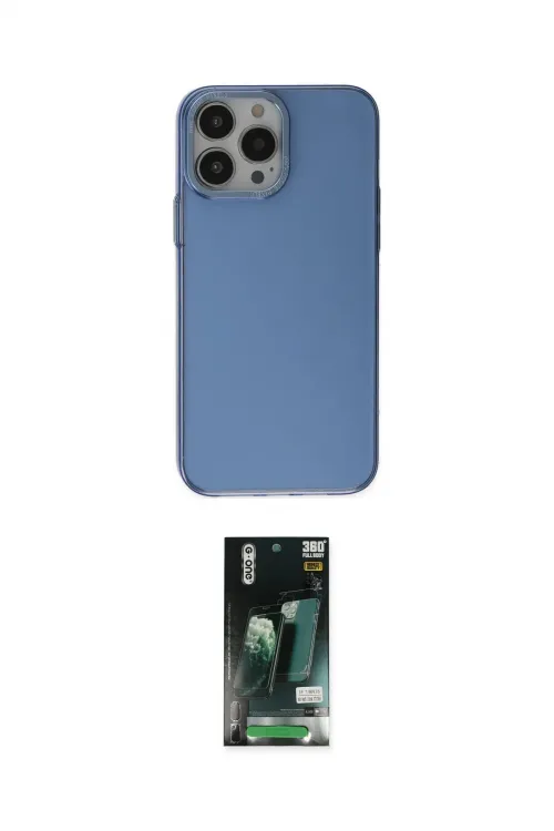 ieg™ iPhone 13 Pro Kılıf Zirve Doku Koleksiyonu - Şeffaf 360 Full Body Arka Koruyucu
