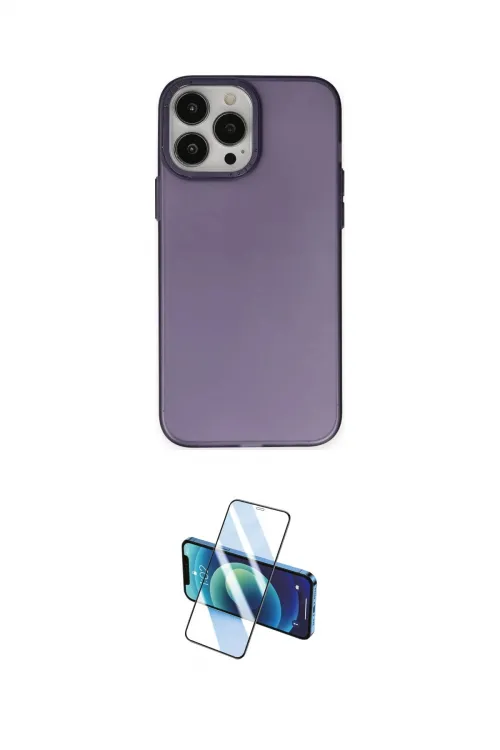 ieg™ iPhone 13 Pro Max Kılıf Ahenk Çizgi Prime - Siyah 3D Antistatik Cam Ekran Koruyucu