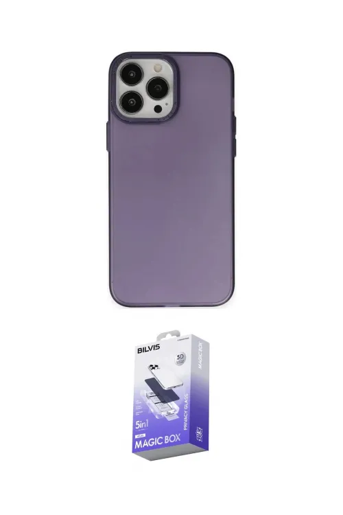 ieg™ iPhone 13 Pro Max Kılıf Ahenk Çizgi Prime - Siyah Bilvis 5in1 5D Magic Hayalet Cam Ekran Koruyucu