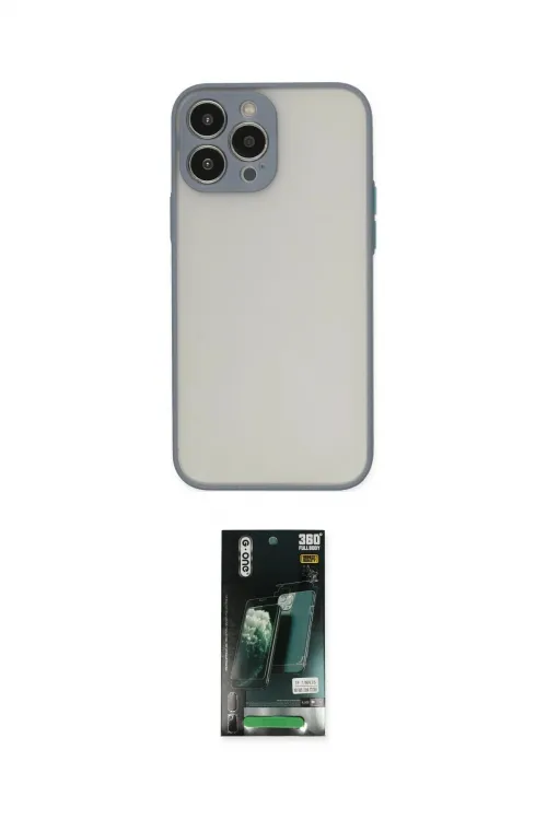 ieg™ iPhone 13 Pro Max Kılıf Ahenk Çizgi Serisi - Şeffaf 360 Full Body Arka Koruyucu