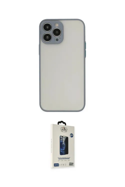 ieg™ iPhone 13 Pro Max Kılıf Ahenk Çizgi Serisi - Siyah Bilvis Hayalet Cam Ekran Koruyucu