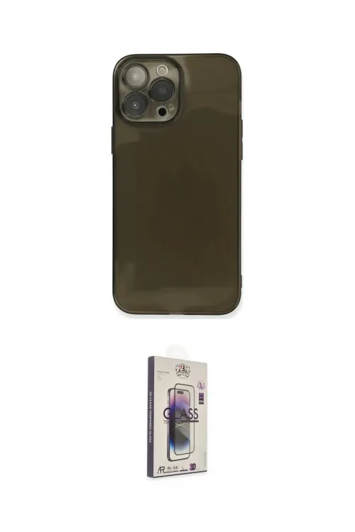 ieg™ iPhone 13 Pro Max Kılıf Ahenk Doku - Siyah Bilvis 3D Cam Ekran Koruyucu