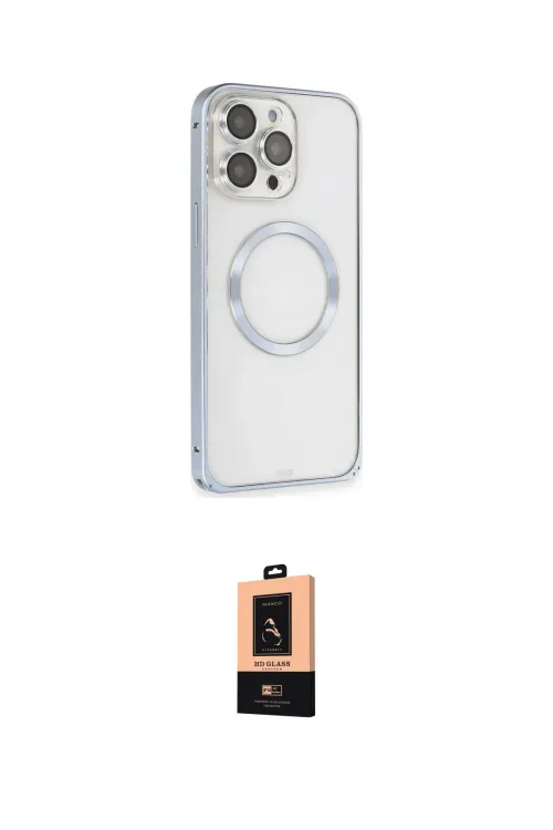 ieg™ iPhone 13 Pro Max Kılıf Ahenk Işık Serisi - Şeffaf Maxco Cam Ekran Koruyucu