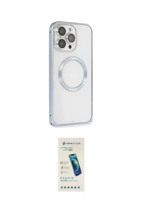 ieg™ iPhone 13 Pro Max Kılıf Ahenk Işık Serisi - Şeffaf Pasifik Cam Ekran Koruyucu