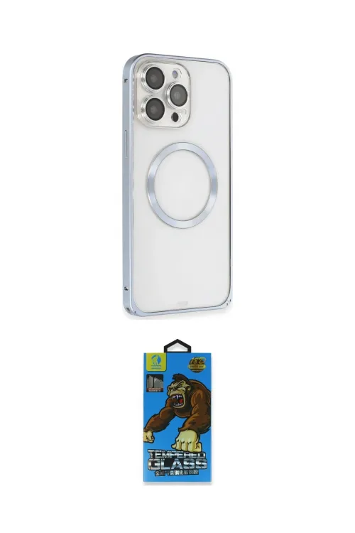 ieg™ iPhone 13 Pro Max Kılıf Ahenk Işık Serisi - Siyah 18D Cam Ekran Koruyucu