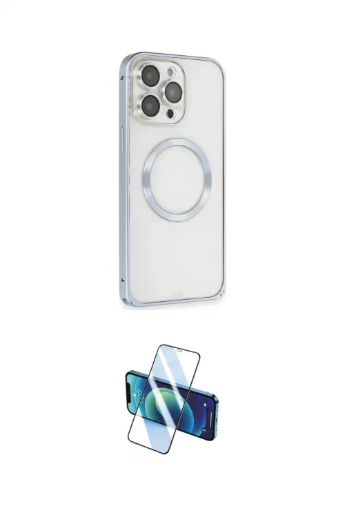 ieg™ iPhone 13 Pro Max Kılıf Ahenk Işık Serisi - Siyah 3D Antistatik Cam Ekran Koruyucu