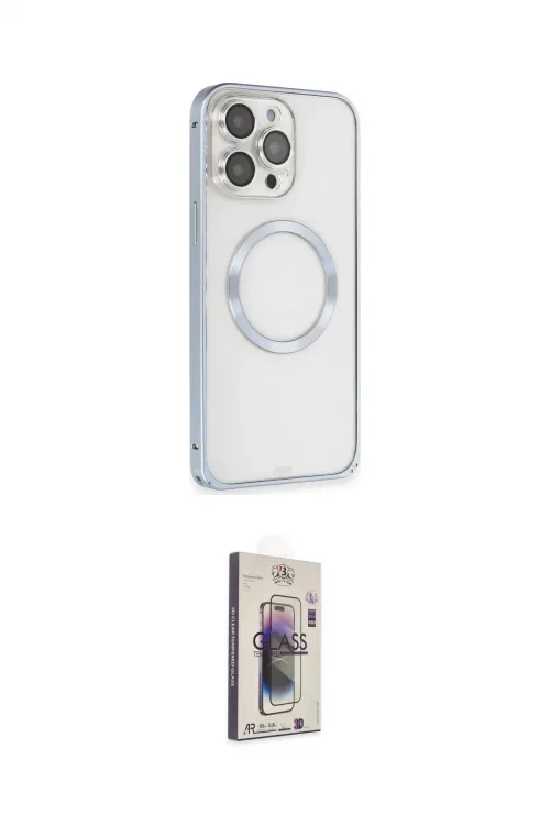 ieg™ iPhone 13 Pro Max Kılıf Ahenk Işık Serisi - Siyah Bilvis 3D Cam Ekran Koruyucu