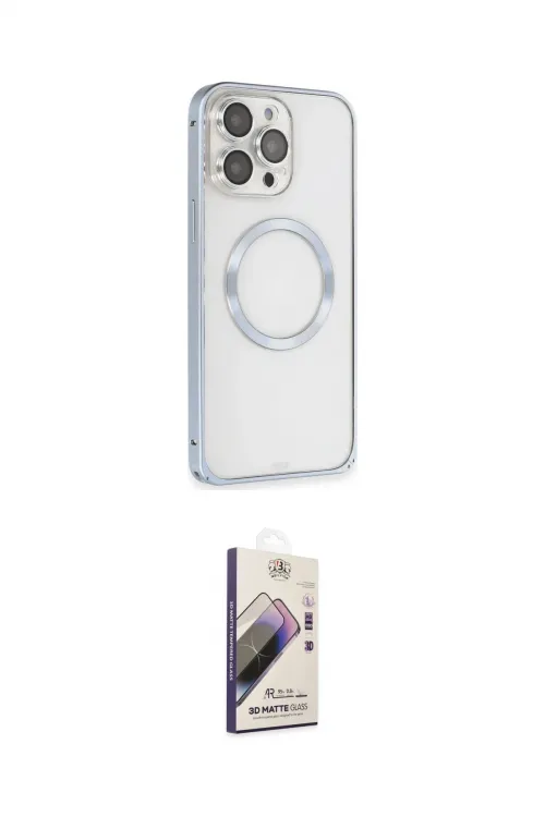 ieg™ iPhone 13 Pro Max Kılıf Ahenk Işık Serisi - Siyah Bilvis 3D Mat Cam Ekran Koruyucu