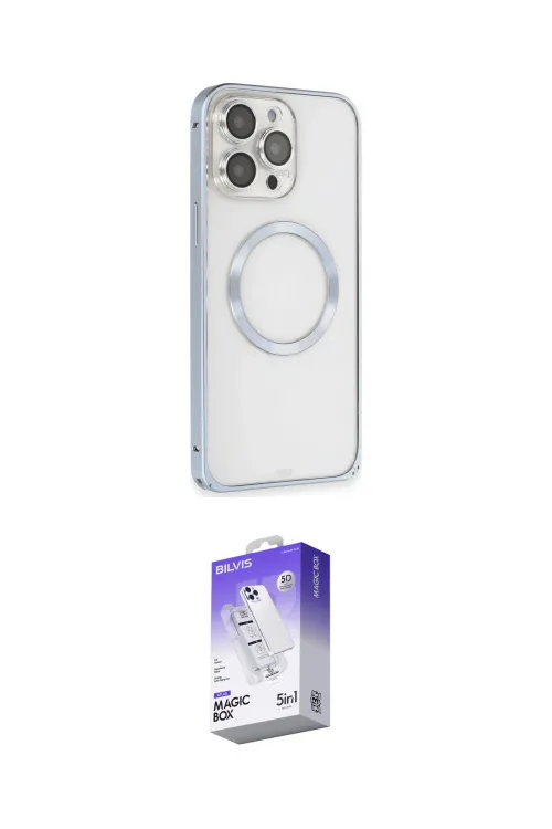 ieg™ iPhone 13 Pro Max Kılıf Ahenk Işık Serisi - Siyah Bilvis 5in1 3D Magic Cam Ekran Koruyucu