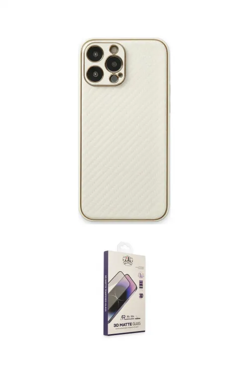 ieg™ iPhone 13 Pro Max Kılıf Ahenk Işık - Siyah Bilvis 3D Mat Cam Ekran Koruyucu