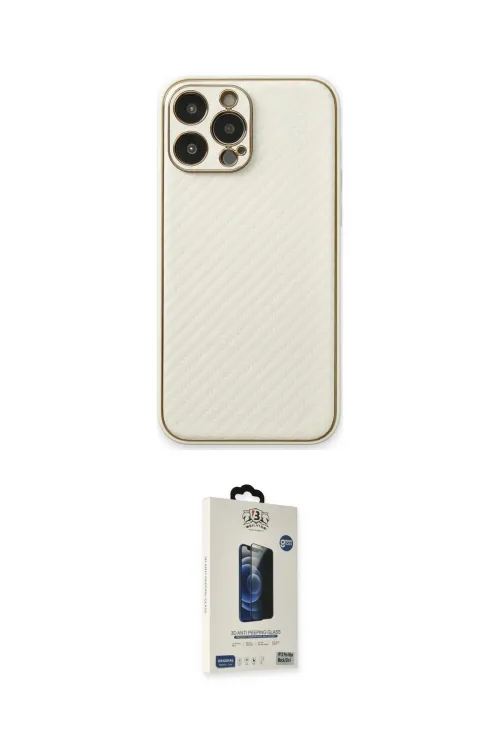 ieg™ iPhone 13 Pro Max Kılıf Ahenk Işık - Siyah Bilvis Hayalet Cam Ekran Koruyucu
