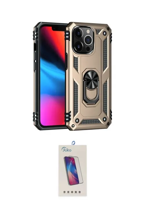 ieg™ iPhone 13 Pro Max Kılıf Ahenk Klasik Koleksiyonu - Siyah Joko 5D Cam