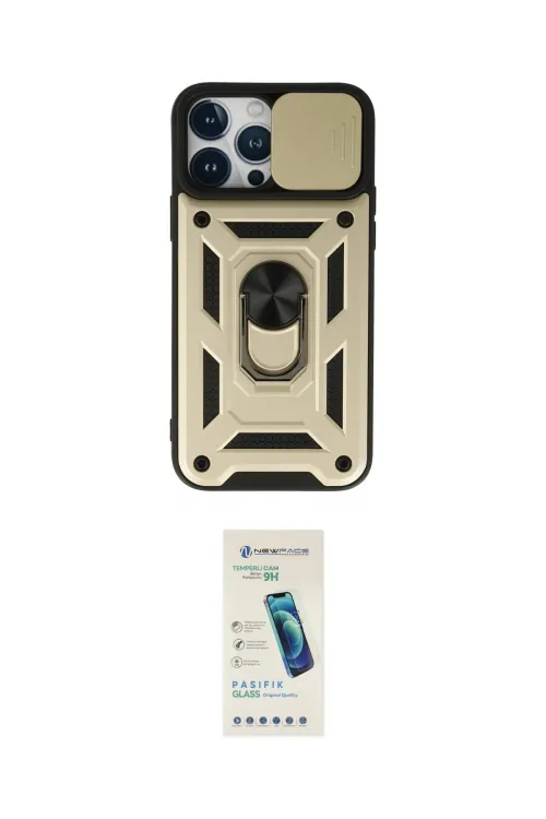 ieg™ iPhone 13 Pro Max Kılıf Ahenk Klasik - Şeffaf Pasifik Cam Ekran Koruyucu