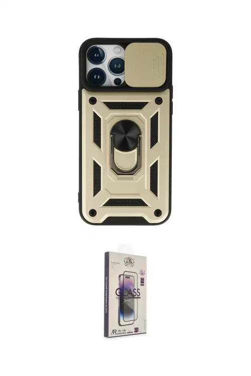 ieg™ iPhone 13 Pro Max Kılıf Ahenk Klasik - Siyah Bilvis 3D Cam Ekran Koruyucu