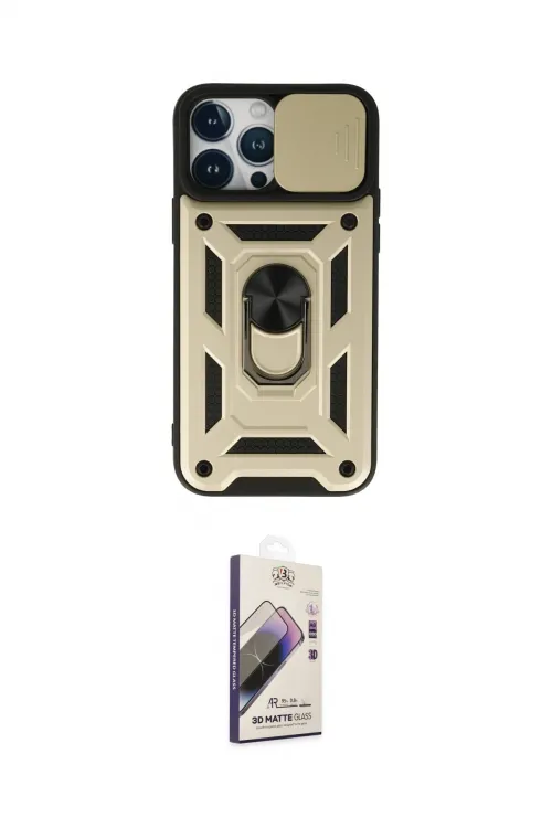 ieg™ iPhone 13 Pro Max Kılıf Ahenk Klasik - Siyah Bilvis 3D Mat Cam Ekran Koruyucu