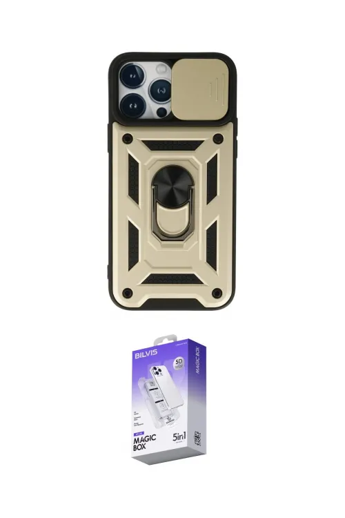 ieg™ iPhone 13 Pro Max Kılıf Ahenk Klasik - Siyah Bilvis 5in1 3D Magic Cam Ekran Koruyucu