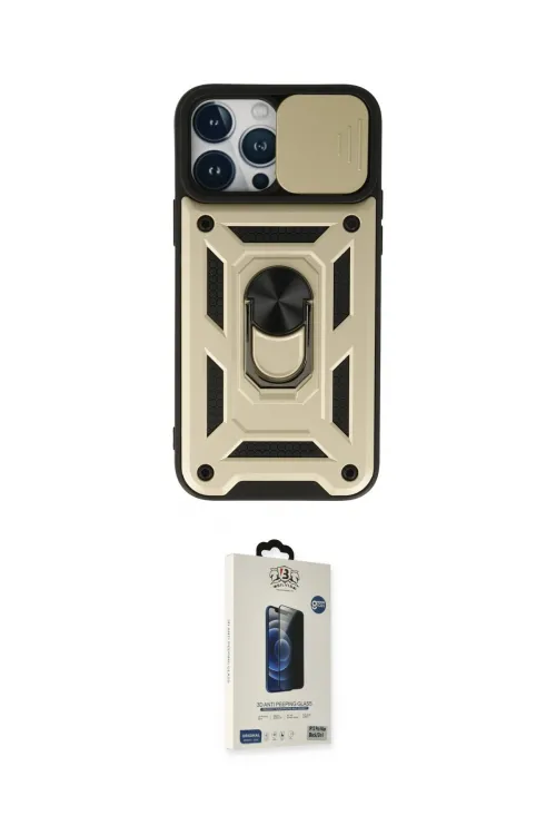 ieg™ iPhone 13 Pro Max Kılıf Ahenk Klasik - Siyah Bilvis Hayalet Cam Ekran Koruyucu