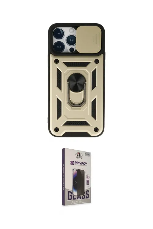 ieg™ iPhone 13 Pro Max Kılıf Ahenk Klasik - Siyah Bilvis Hayalet Cam Ekran Koruyucu