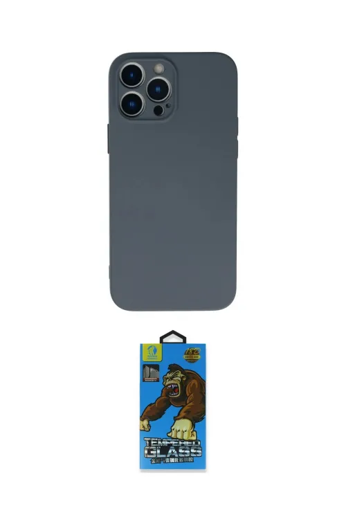 ieg™ iPhone 13 Pro Max Kılıf Ahenk Serisi - Siyah 18D Cam Ekran Koruyucu