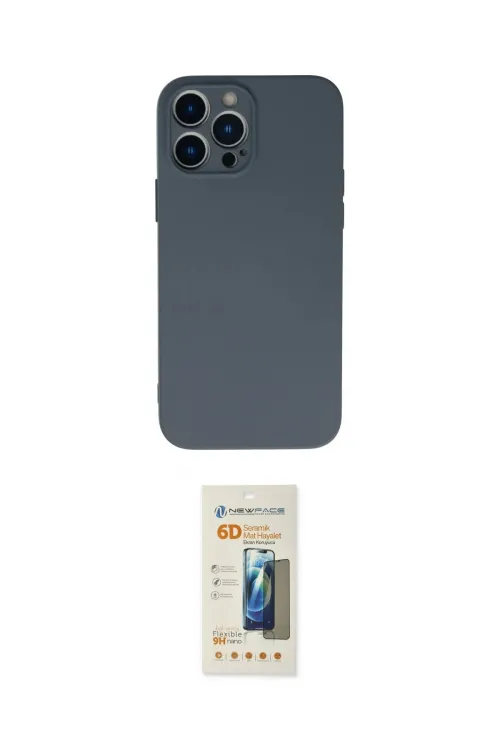 ieg™ iPhone 13 Pro Max Kılıf Ahenk Serisi - Siyah 6D Mat Seramik Hayalet Nano Ekran Koruyucu