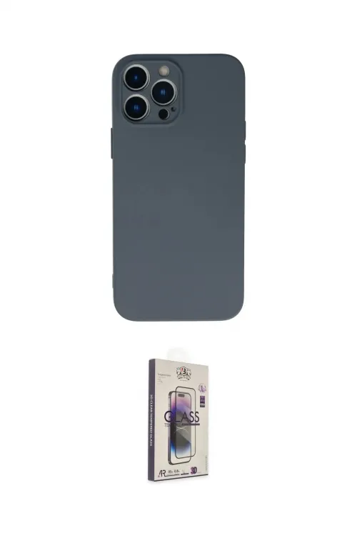 ieg™ iPhone 13 Pro Max Kılıf Ahenk Serisi - Siyah Bilvis 3D Cam Ekran Koruyucu