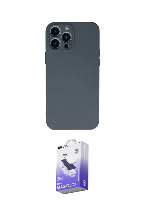 ieg™ iPhone 13 Pro Max Kılıf Ahenk Serisi - Siyah Bilvis 5in1 5D Magic Hayalet Cam Ekran Koruyucu