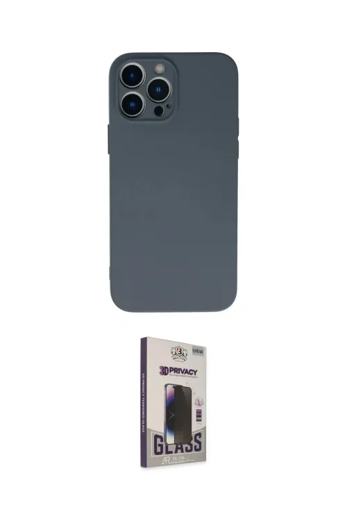 ieg™ iPhone 13 Pro Max Kılıf Ahenk Serisi - Siyah Bilvis Hayalet Cam Ekran Koruyucu