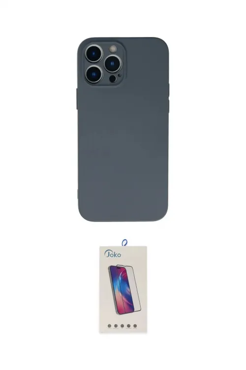 ieg™ iPhone 13 Pro Max Kılıf Ahenk Serisi - Siyah Joko 5D Cam