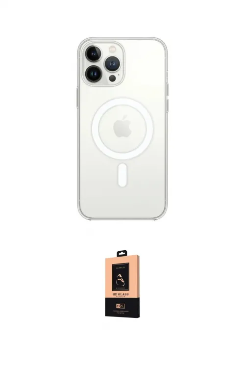 ieg™ iPhone 13 Pro Max Kılıf Ahenk Yansıma Prime - Şeffaf Maxco Cam Ekran Koruyucu