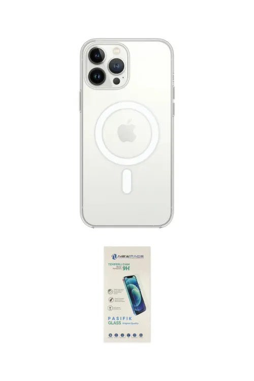 ieg™ iPhone 13 Pro Max Kılıf Ahenk Yansıma Prime - Şeffaf Pasifik Cam Ekran Koruyucu