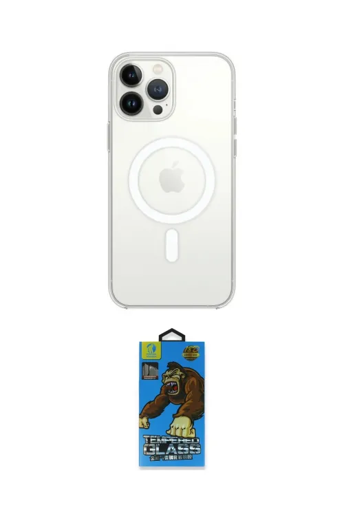 ieg™ iPhone 13 Pro Max Kılıf Ahenk Yansıma Prime - Siyah 18D Cam Ekran Koruyucu