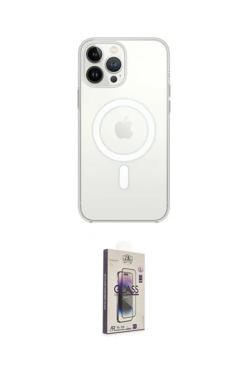 ieg™ iPhone 13 Pro Max Kılıf Ahenk Yansıma Prime - Siyah Bilvis 3D Cam Ekran Koruyucu