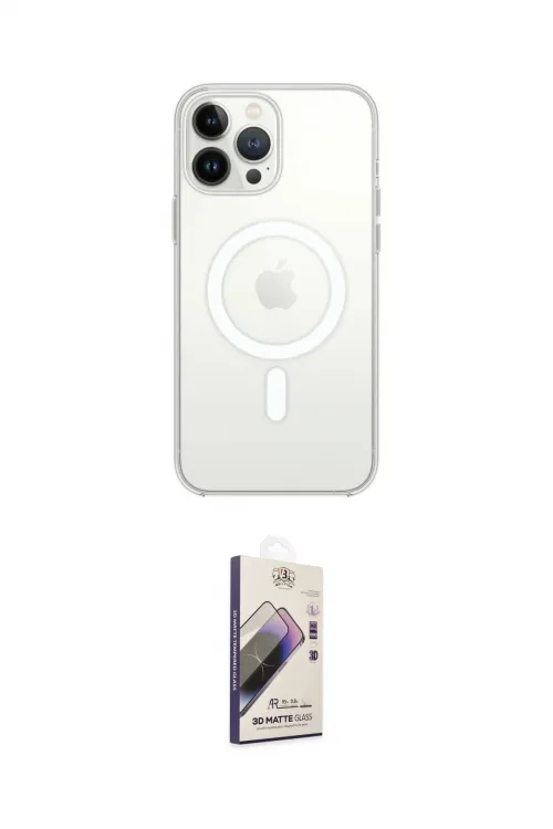 ieg™ iPhone 13 Pro Max Kılıf Ahenk Yansıma Prime - Siyah Bilvis 3D Mat Cam Ekran Koruyucu