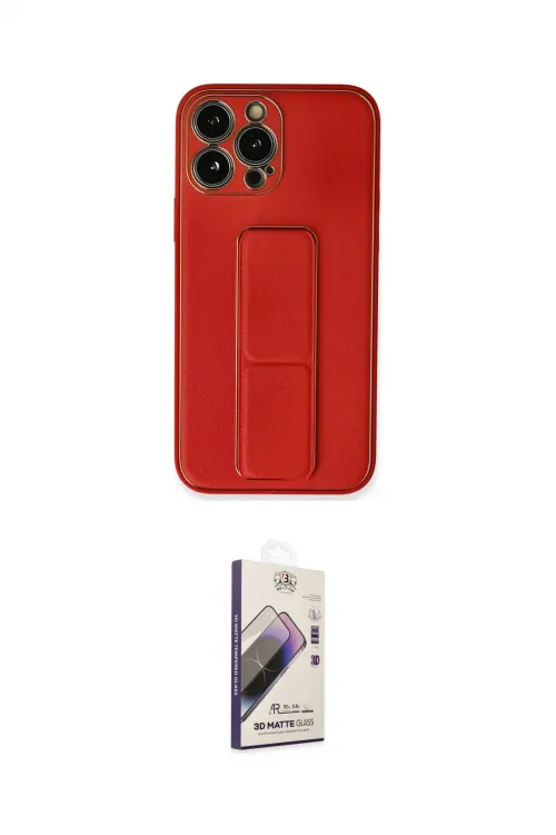 ieg™ iPhone 13 Pro Max Kılıf Akış Doku - Siyah Bilvis 3D Mat Cam Ekran Koruyucu