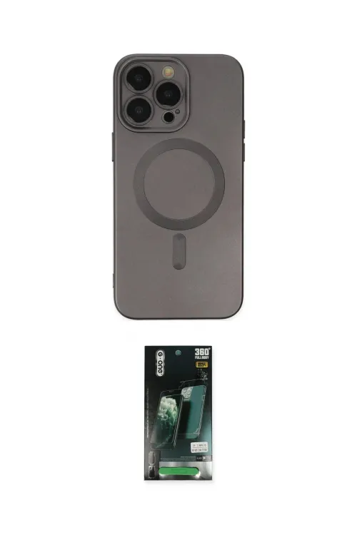 ieg™ iPhone 13 Pro Max Kılıf Akış Minimal Özel Seri - Şeffaf 360 Full Body Arka Koruyucu