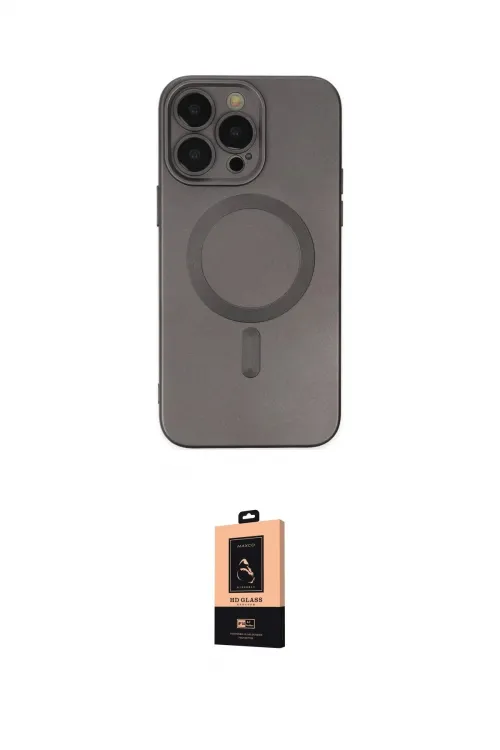 ieg™ iPhone 13 Pro Max Kılıf Akış Minimal Özel Seri - Şeffaf Maxco Cam Ekran Koruyucu