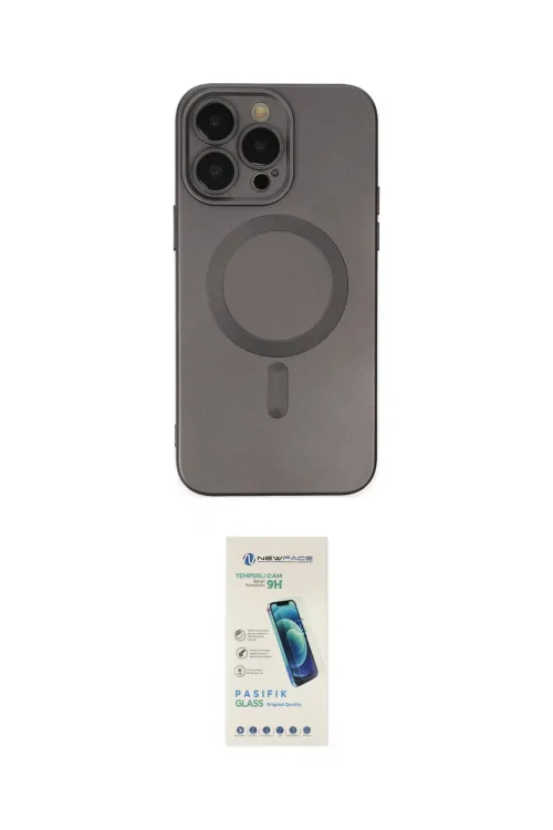 ieg™ iPhone 13 Pro Max Kılıf Akış Minimal Özel Seri - Şeffaf Pasifik Cam Ekran Koruyucu