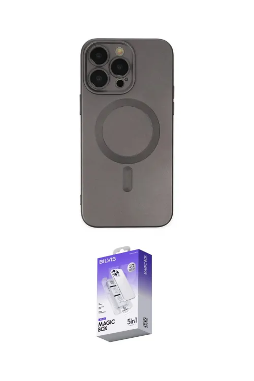ieg™ iPhone 13 Pro Max Kılıf Akış Minimal Özel Seri - Siyah Bilvis 5in1 3D Magic Cam Ekran Koruyucu