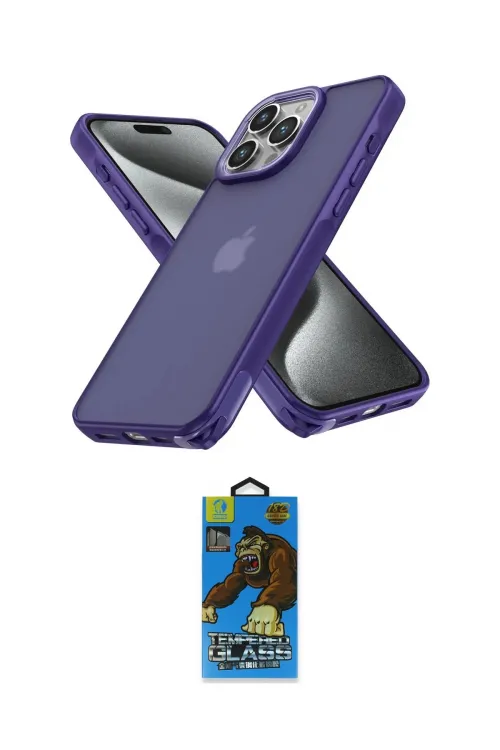 ieg™ iPhone 13 Pro Max Kılıf Atlas Form - Siyah 18D Cam Ekran Koruyucu