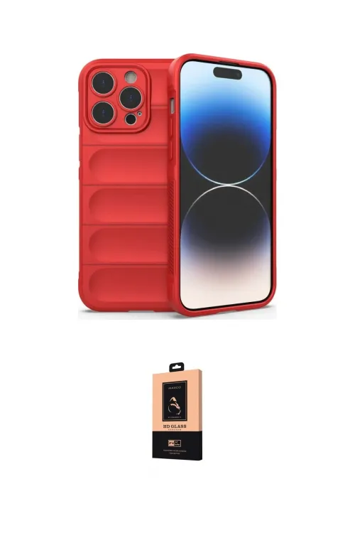 ieg™ iPhone 13 Pro Max Kılıf Atlas Koleksiyonu - Şeffaf Maxco Cam Ekran Koruyucu