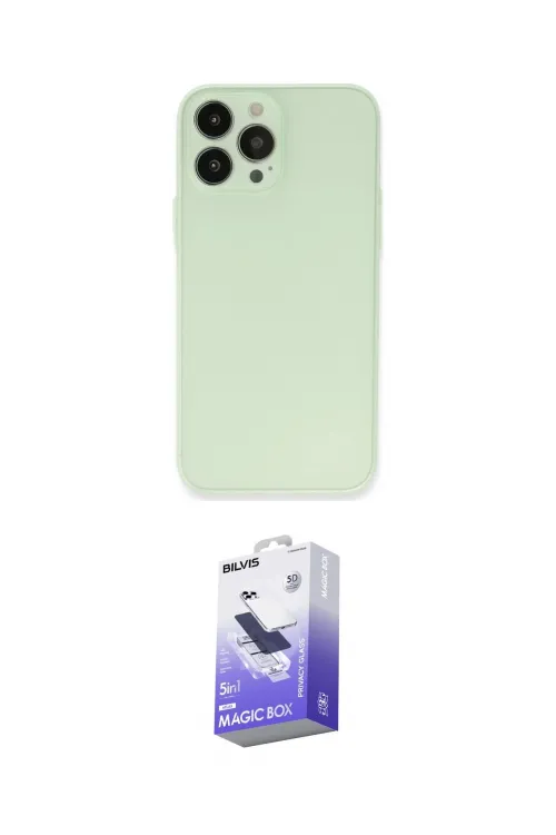 ieg™ iPhone 13 Pro Max Kılıf Atlas Minimal Prime - Siyah Bilvis 5in1 5D Magic Hayalet Cam Ekran Koruyucu