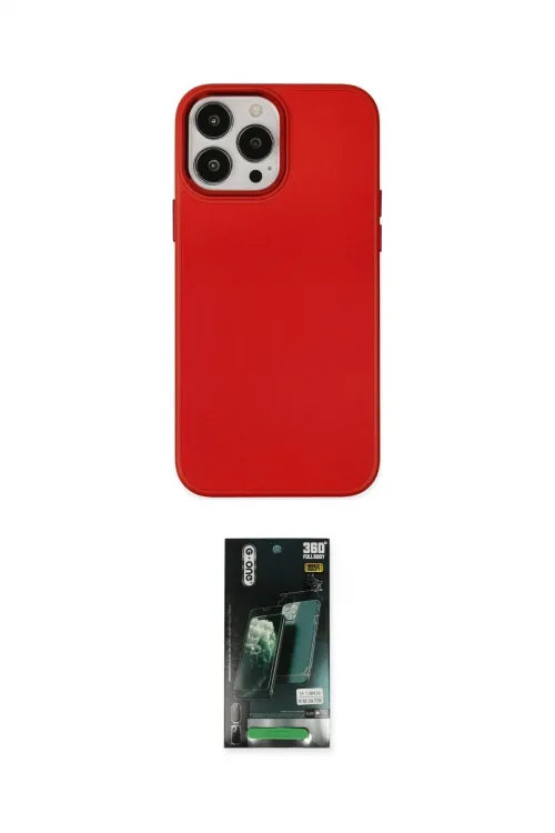 ieg™ iPhone 13 Pro Max Kılıf Çekirdek Çizgi - Şeffaf 360 Full Body Arka Koruyucu