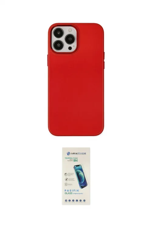 ieg™ iPhone 13 Pro Max Kılıf Çekirdek Çizgi - Şeffaf Pasifik Cam Ekran Koruyucu