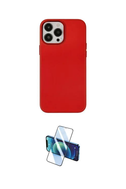 ieg™ iPhone 13 Pro Max Kılıf Çekirdek Çizgi - Siyah 3D Antistatik Cam Ekran Koruyucu