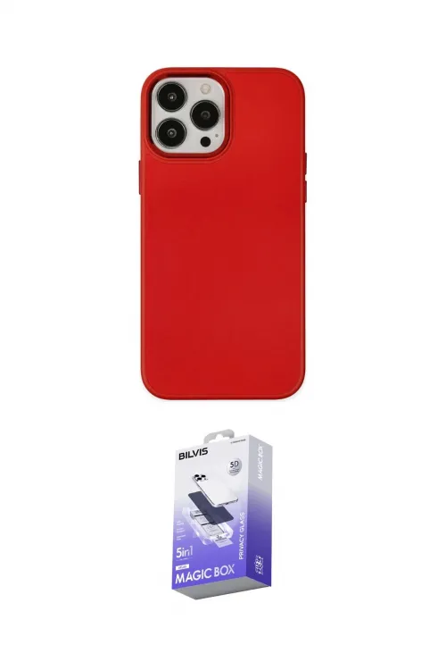 ieg™ iPhone 13 Pro Max Kılıf Çekirdek Çizgi - Siyah Bilvis 5in1 5D Magic Hayalet Cam Ekran Koruyucu